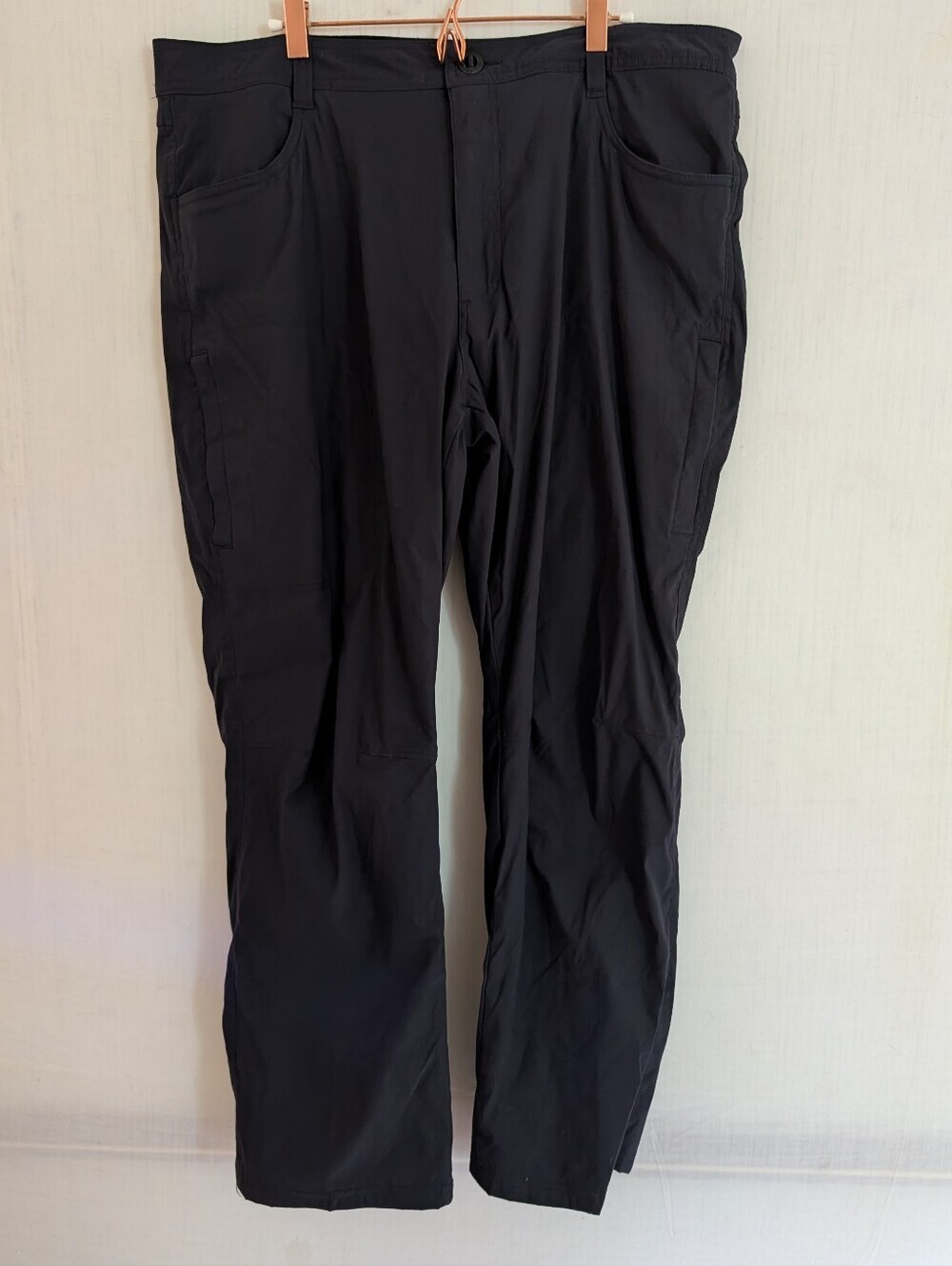 Orvis Mens Pants Black Fleece Lilned Nylon Outdoor Hiking Size 38x30